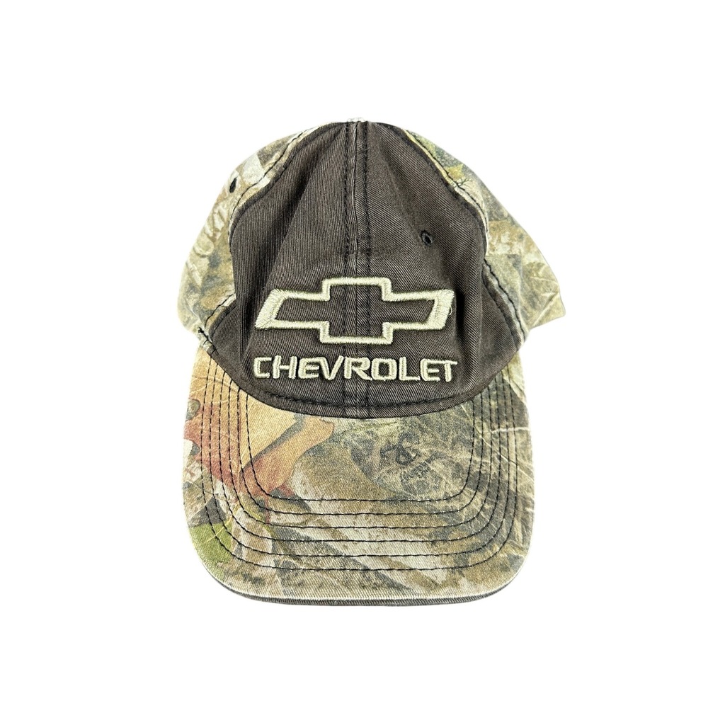 Vintage Chevrolet Camo Snapback Y2K Streetwear Workwear Chevy Bowtie Logo Cap